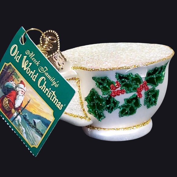 Old World Christmas OWC Blown Glass Katherine's Teapot and Teacup Set with Tags - Picture 6 of 16